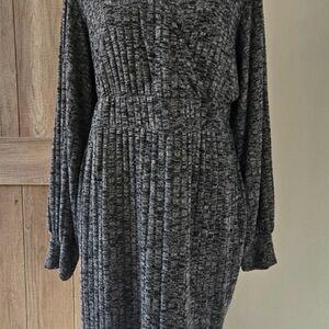 Torrid Charcoal Surplice MIDI Sweater Dress 1